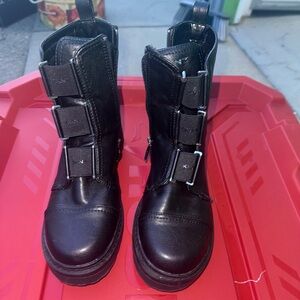 DKNY Black Combat Moto Boots